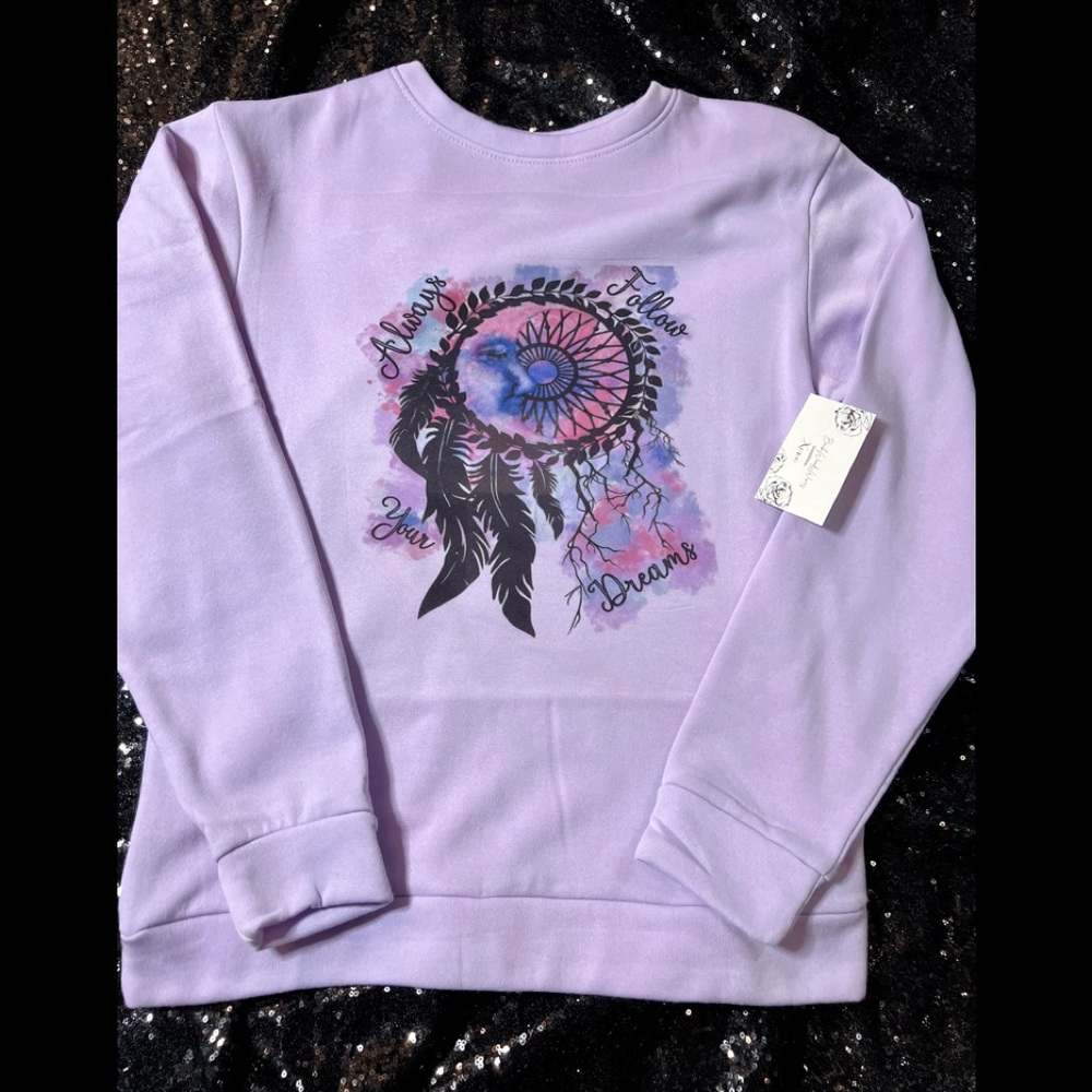 Always Follow Your Dreams | Lavender Graphic Sweater | Women’s